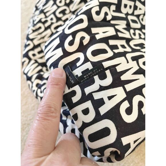 Marc Jacobs Nylon Quilted Lined Allover Logo Letter Shopper Tote Purse - Picture 15 of 15